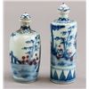 Image 2 : Two Blue & White Copper Red Snuff Bottles Marked
