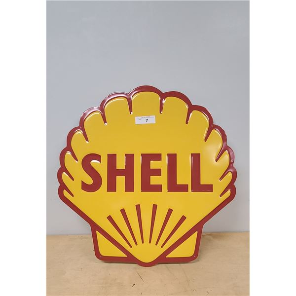 NEW SHELL EMBOSSED CLAMSHELL SIGN - REPRODUCTION