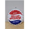 Image 1 : NEW PEPSI-COLA BOTTLE CAP TIN SIGN - REPRODUCTION