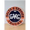 Image 1 : NEW GMC TRUCKS SALES & SERVICE EMBOSSED TIN SIGN - REPRODUCTION