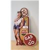 Image 1 : NEW GAS N GO PINUP GIRL METAL SIGN - REPRODUCTION