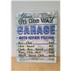 Image 1 : NEW "ON THE WAY GARAGE" COMICAL TIN SIGN