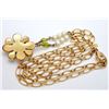Image 2 : Chanel Gold-tone Metal Multicolor Lab-created Stones CC Logo Gripoix Chain Neckl