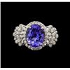 Image 2 : 14KT White Gold 4.31 ctw Tanzanite and Diamond Ring