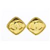 Image 1 : Chanel Gold-tone Metal CC Diamond Shape Clip-on Earrings