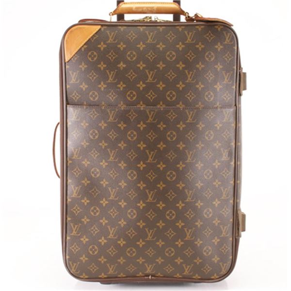 Louis Vuitton Brown Monogram Canvas Leather Pegase 55 cm Travel Bag