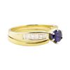 Image 1 : 1.17 ctw Blue Sapphire and Diamond Ring Set - 14KT Yellow Gold