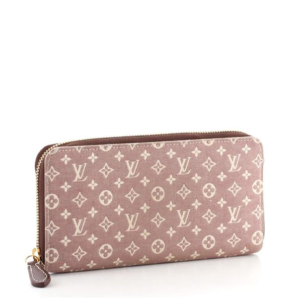 Louis Vuitton Red Monogram Mini Lin Canvas Zippy Wallet