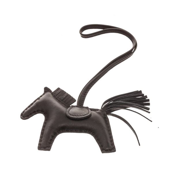 Hermes Black Leather Charm