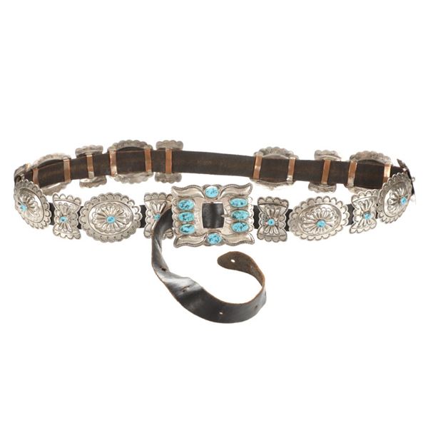 Old Pawn Maria Platero Sleeping Beauty Concho Belt