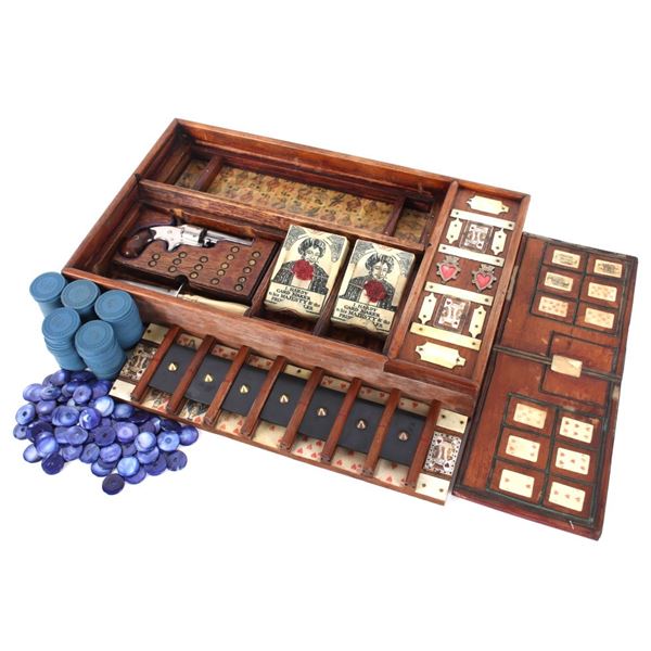 C. 1860's Gambler's Colt & Stiletto Traveling Case