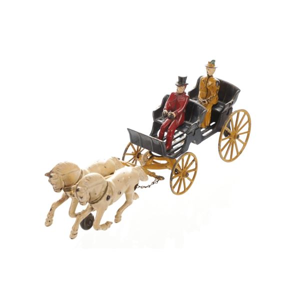 Hubley Cast Iron Two Seat Two Horse Carriage