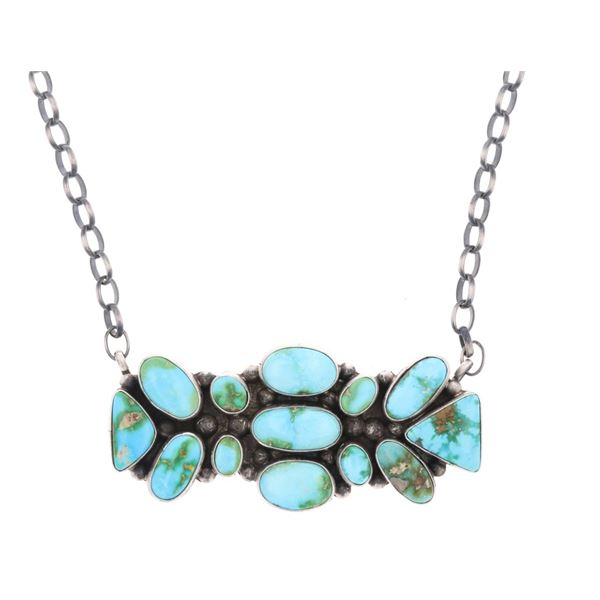 Navajo Jeff James Sonoran Gold Turquoise Necklace