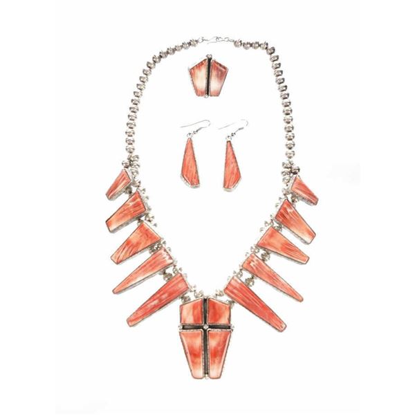 Navajo Delgarito Squash Necklace, Ring & Earrings