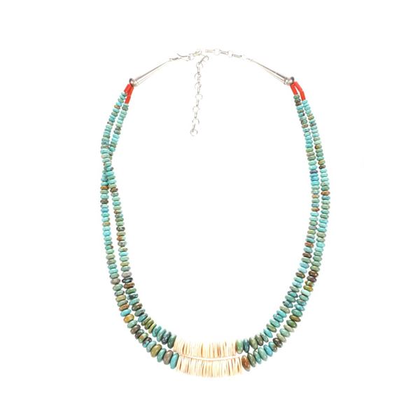 Navajo Silver & Emerald Valley Turquoise Necklace
