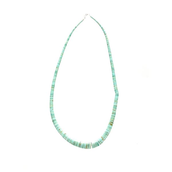 Santo Domingo Pueblo Graduated Turquoise Necklace