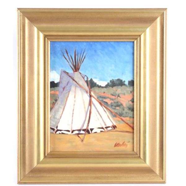 Walt Wooten (1939-) Teepee #1 Oil on Canvas