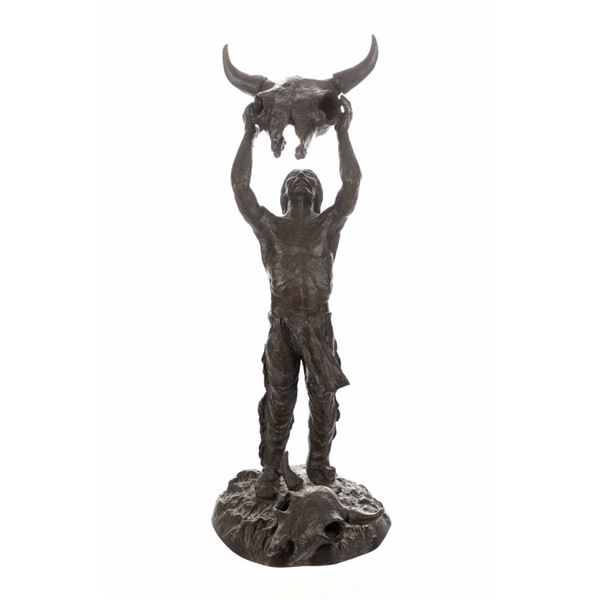 Frederic Remington 18611909 Buffalo Skull Bronze