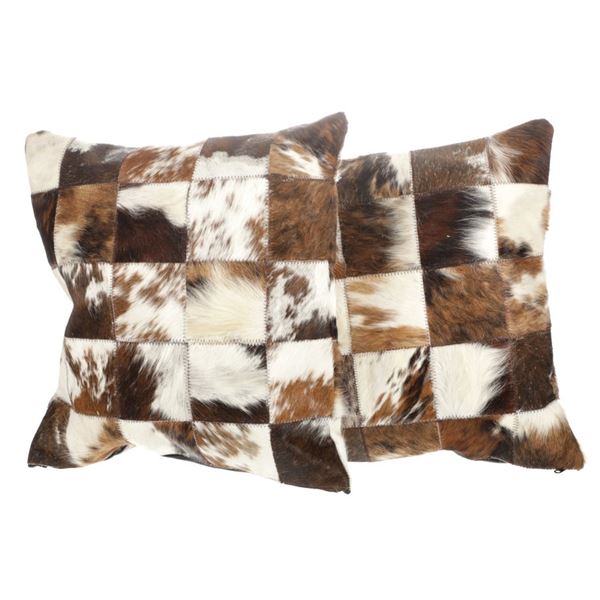 Cowhide Patchwork Double Sided Premium Pillows