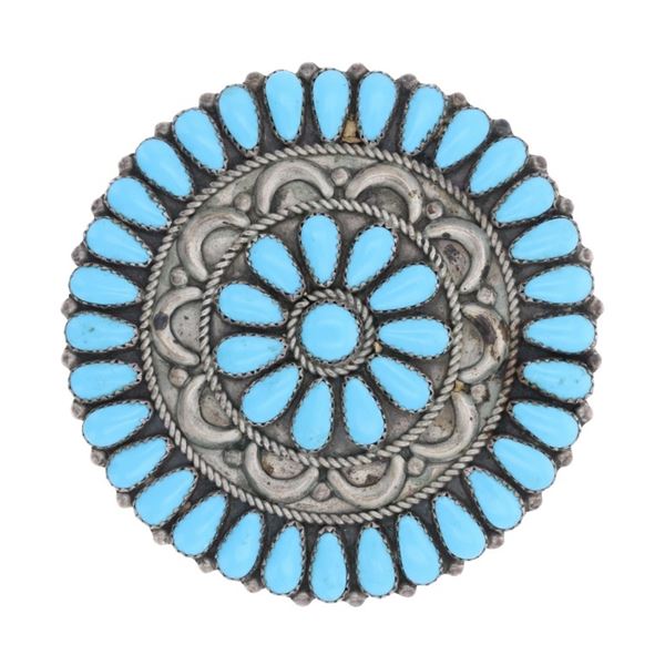 C. 1960 Navajo Turquoise Cluster Necklace Pendant