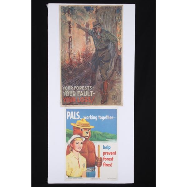 Smokey The Bear & U.S. Forest Service Fire Signs