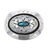 Image 1 : Navajo Sterling Silver Turquoise Shadowbox Buckle
