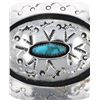 Image 4 : Navajo Sterling Silver Turquoise Shadowbox Buckle
