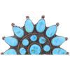Image 2 : Navajo Old Pawn Number 8 Turquoise Pin 1950's