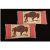 Image 1 : Large Embroidered Buffalo Lumbar Pair of Pillows