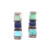 Image 2 : Navajo Sterling Silver Multi Stone Earrings