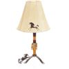 Image 2 : Beaded Leather & Hide Parfleche Polychrome Lamp