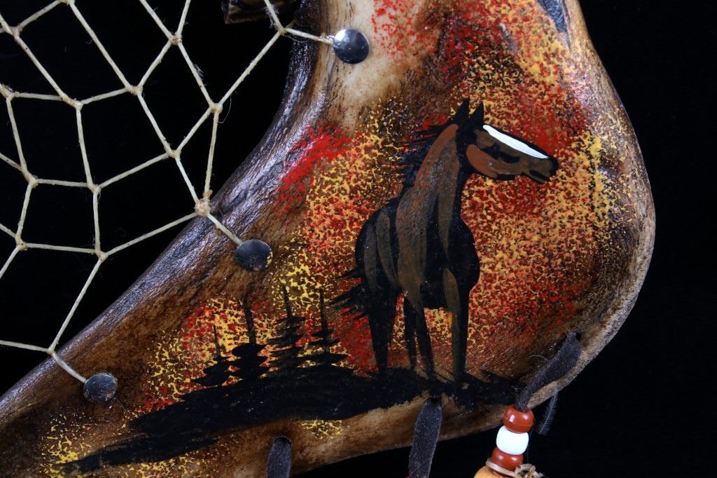 American Buffalo Jaw Bone Painted Dream Catcher