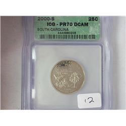 2000-S South Carolina Quarter ICG PR70DCAM