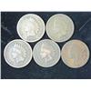 Image 1 : 5 Assorted 1890'S Indian Head Cents