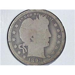 1893 Barber Quarter