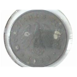 1940 German 10 Pfennig With Swastika