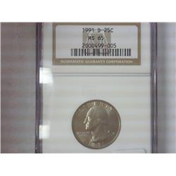 1991-D Washington Quarter NGC MS65