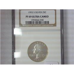 1993-S Silver Wash. Quarter NGC PF69 Ultra Cameo