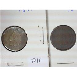 1897 And 1898 Indian Head Cents