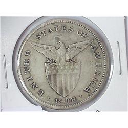 1908-S US/Philipinnes Peso (Silver)
