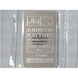 Johnson Matthey .999 Silver Bar (5 Grams)