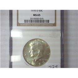 1970-D Kennedy Half NGC MS65