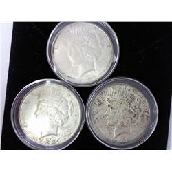 1922-D, 1923 And 1923 Peace Silver Dollars