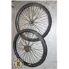 Image 1 : TWO BICYCLE TIRES ON RIMS (26" DIAMETER)