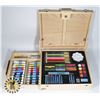 Image 1 : WOOD ART EASEL ART KIT (FULL OF ART SUPPLIES)