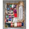 Image 1 : FLAT OF ASSORTED RIBBON AND CRAFTING BASKETS