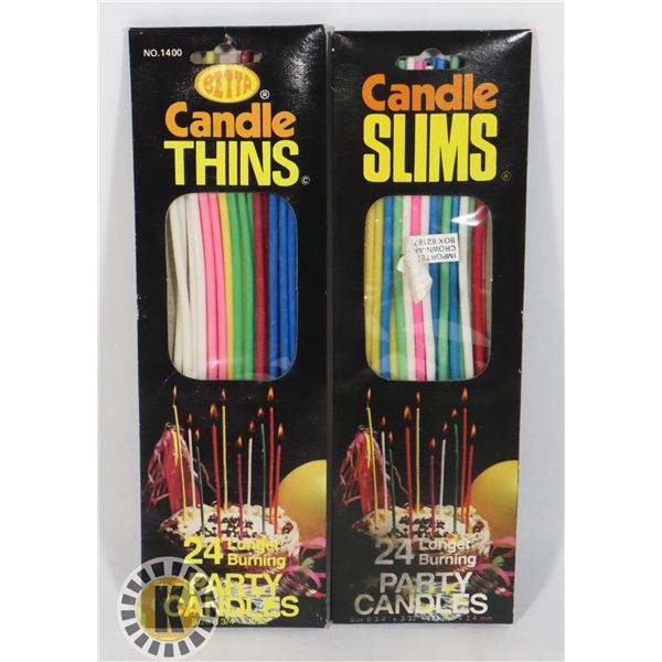 TWO PACKS OF VINTAGE SLIMS (LONG CANDLES)