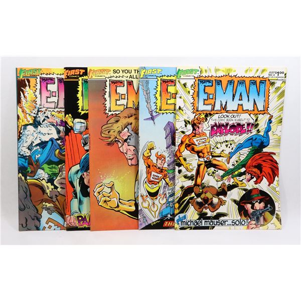 LOT OF 5 E-MAN COMICS