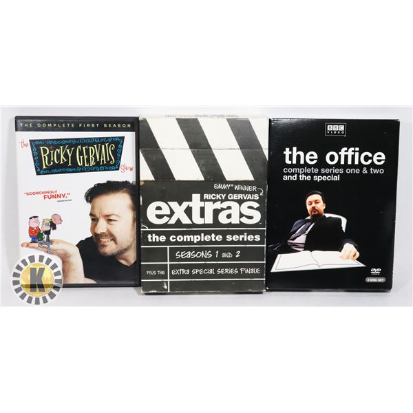 LOT OF 3 RICKY GERVAIS SERIES COLLECTION ON DVD