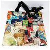 Image 1 : NEW COLOR BLOCK KITTY GRAPHIC SHOULDER TOTE